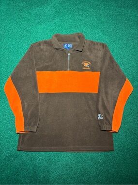 Cleveland Browns Starter Vintage Sweatshirt Medium Oversized 1/4 Zip Fleece 90s